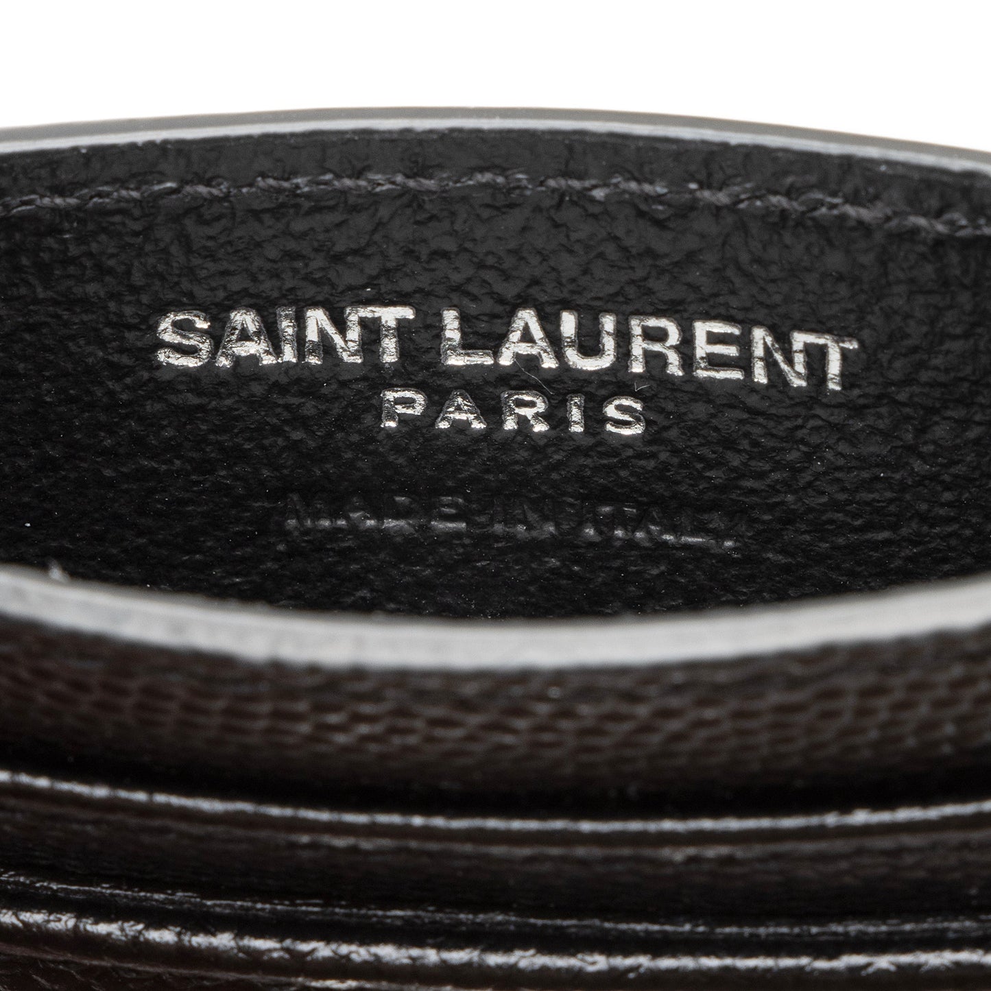 Saint Laurent Grain de Poudre Monogram Card Case 23687