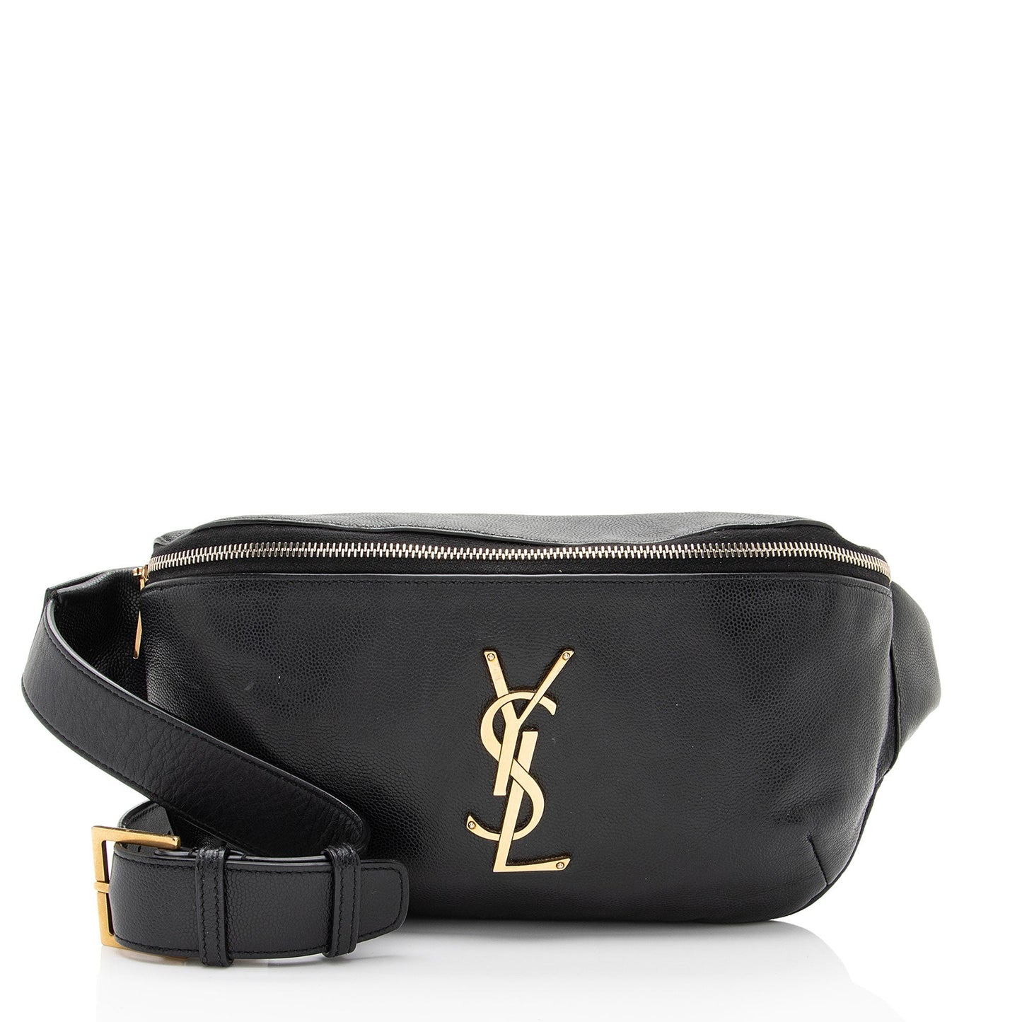 Saint Laurent Grain de Poudre Monogram Cassandre Belt Bag Gvv9El