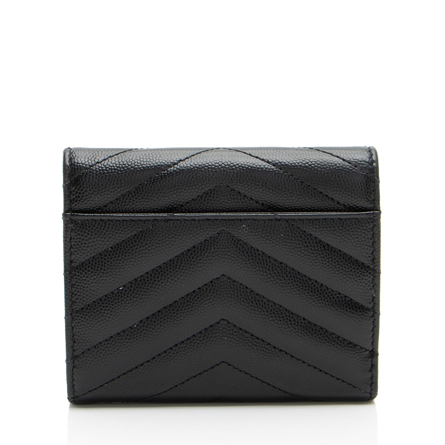 Saint Laurent Grain de Poudre Monogram Compact Tri-Fold Wallet j0cHxO