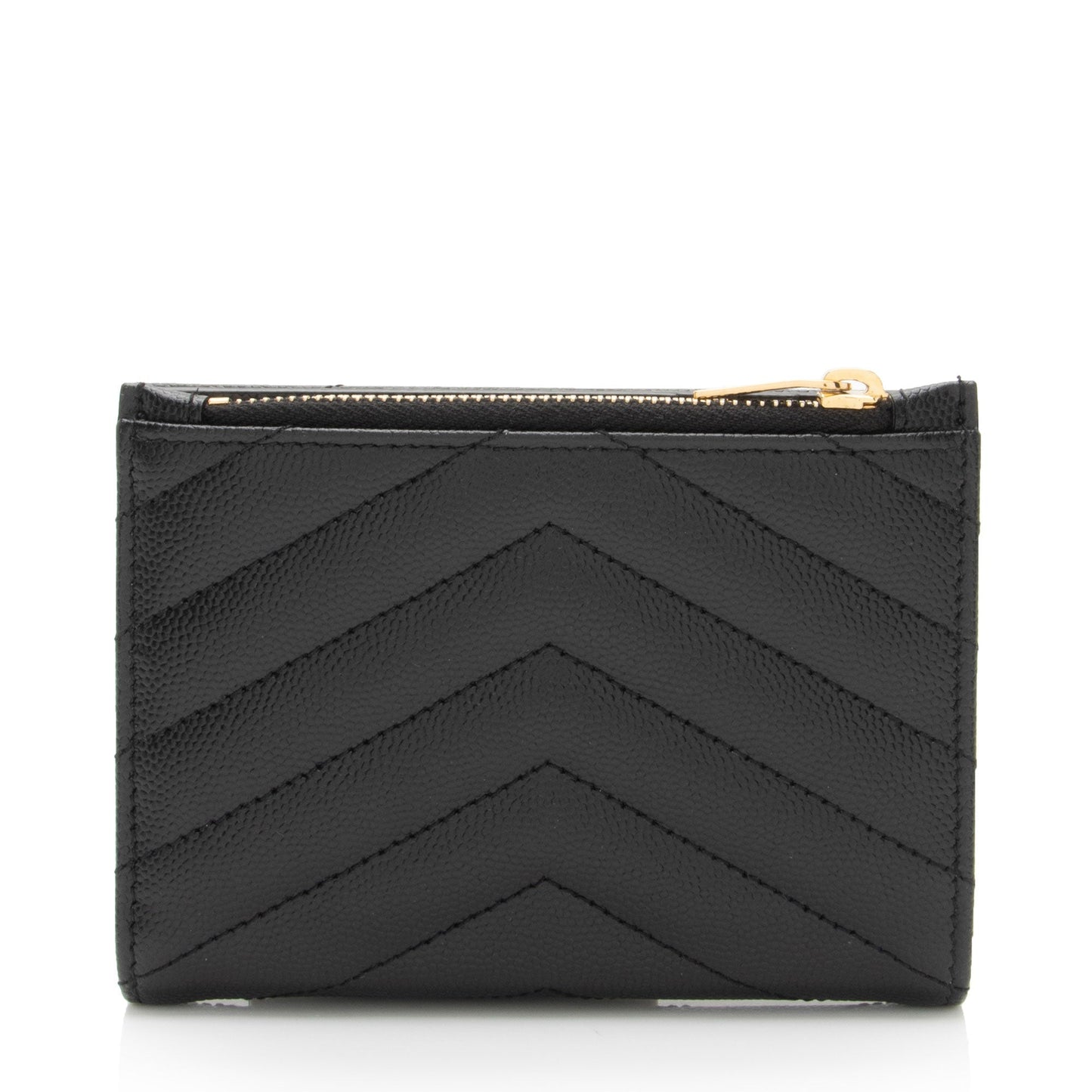 Saint Laurent Grain de Poudre Monogram Cassandre Fragments Bi-Fold Wallet pjyvyg