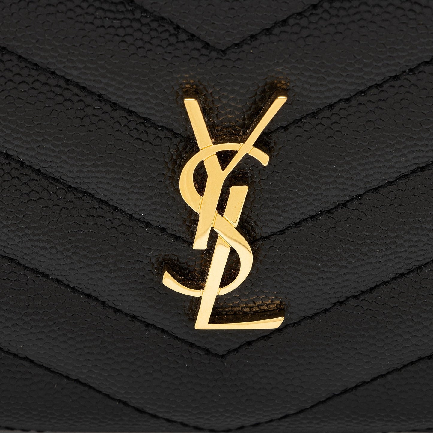 Saint Laurent Grain de Poudre Monogram Cassandre Fragments Bi-Fold Wallet pjyvyg