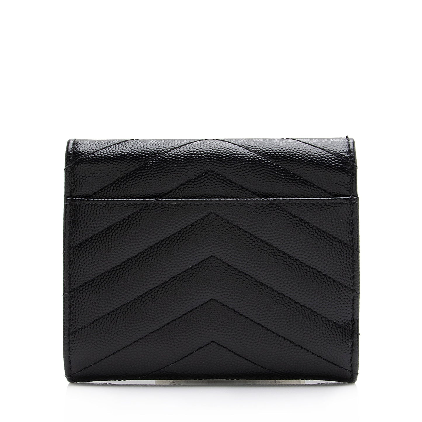Saint Laurent Grain de Poudre Monogram Compact Tri-Fold Wallet 23573