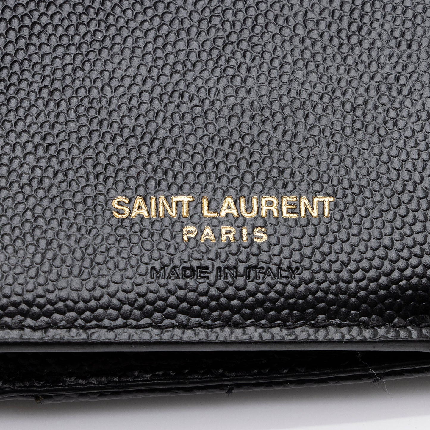 Saint Laurent Grain de Poudre Monogram Compact Tri-Fold Wallet 23573