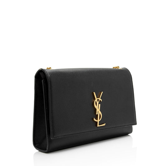Saint Laurent Grain de Poudre Monogram Kate Chain Medium Shoulder Bag xw0vdE