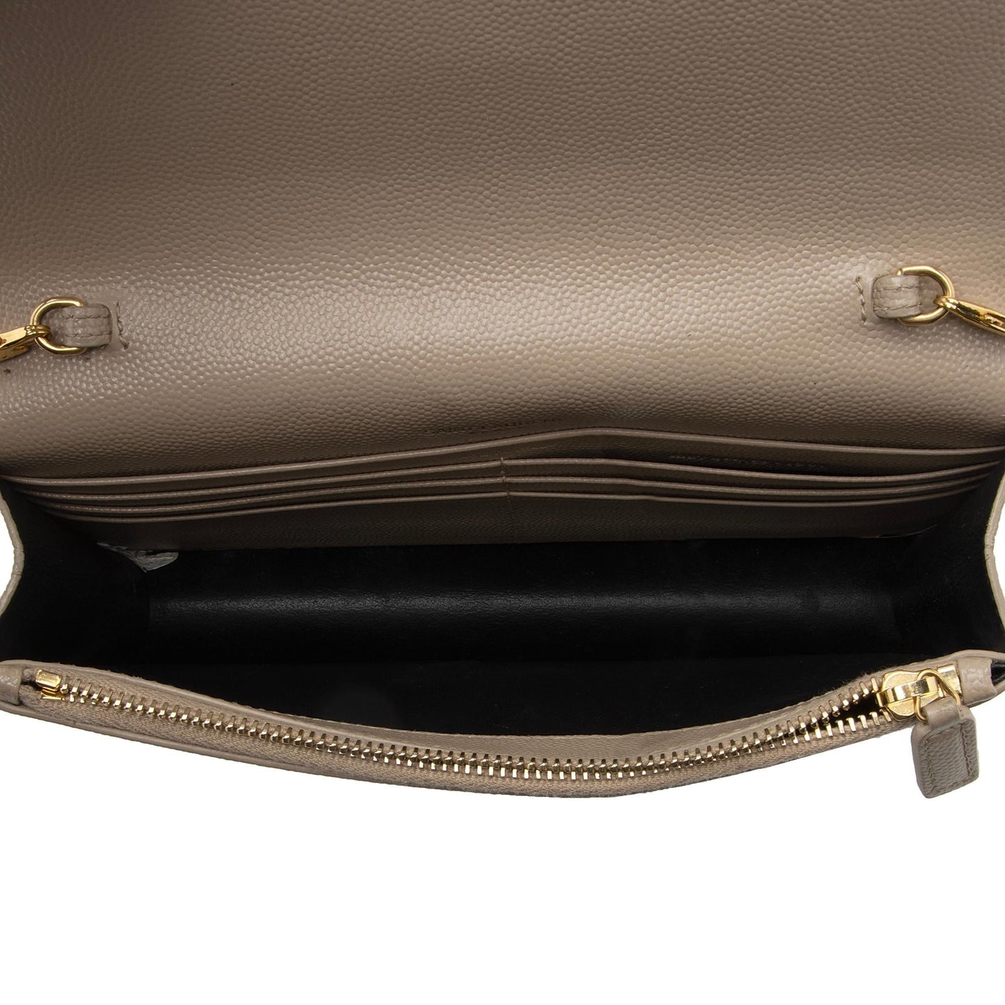 Saint Laurent Grain de Poudre Monogram Kate Tassel Chain Wallet RnbEHa