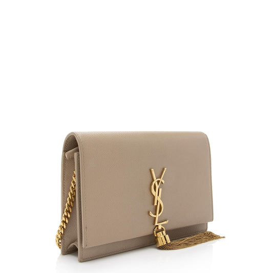 Saint Laurent Grain de Poudre Monogram Kate Tassel Chain Wallet RnbEHa