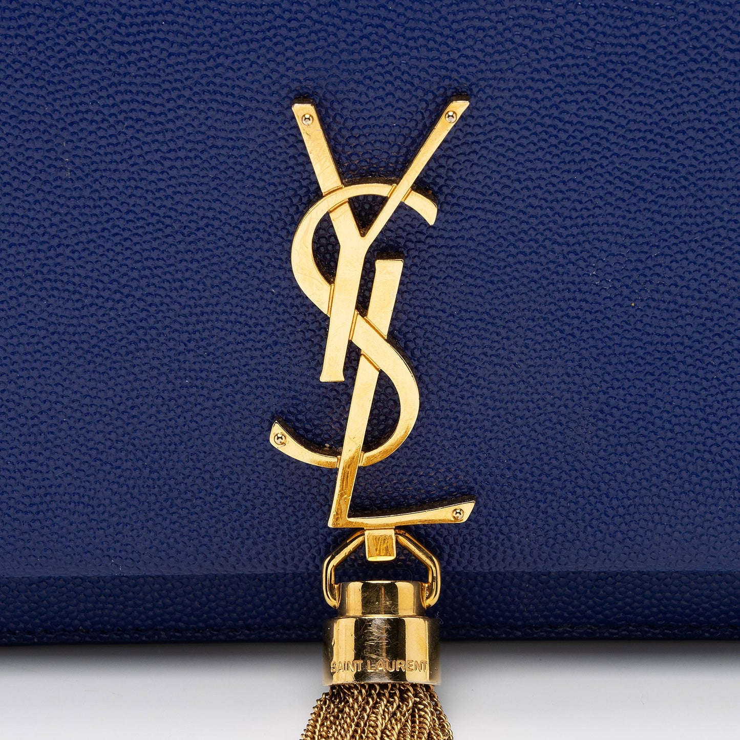 Saint Laurent Grain de Poudre Monogram Kate Tassel Chain Wallet VTLtMN