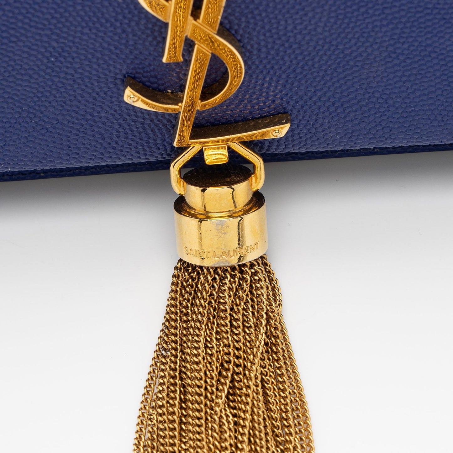 Saint Laurent Grain de Poudre Monogram Kate Tassel Chain Wallet VTLtMN