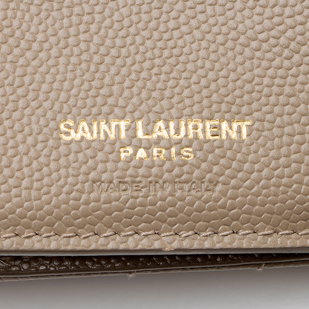 Saint Laurent Grain de Poudre Monogram Small Tri-Fold Wallet 18495