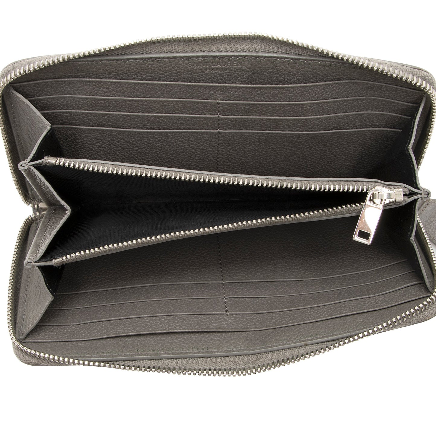 Saint Laurent Grain de Poudre Rive Gauche Zip Around Wallet 22288