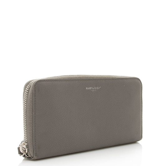 Saint Laurent Grain de Poudre Rive Gauche Zip Around Wallet 22288