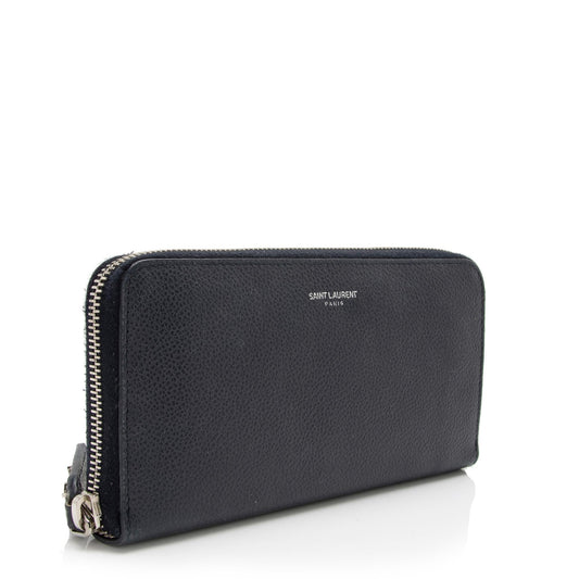 Saint Laurent Grain de Poudre Rive Gauche Zip Around Wallet sNhxXD
