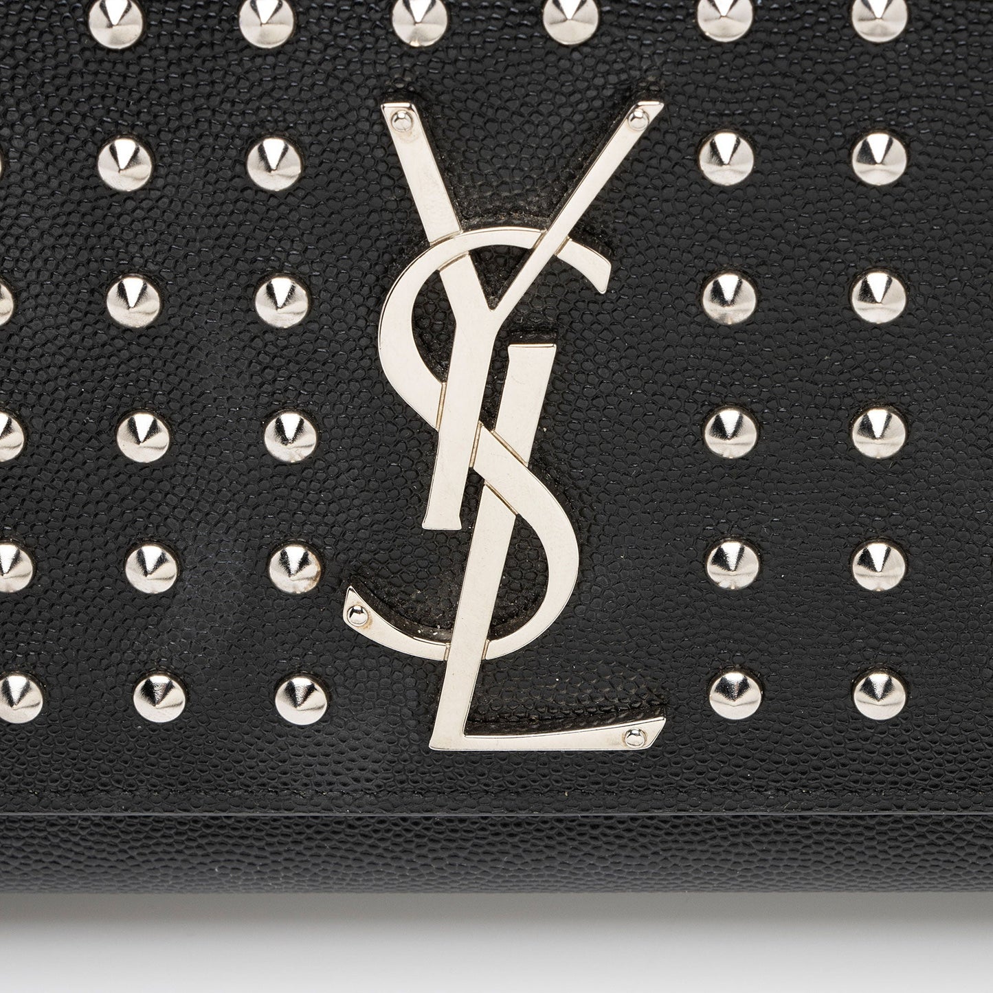 Saint Laurent Grain de Poudre Studded Monogram Kate Clutch nhucIE