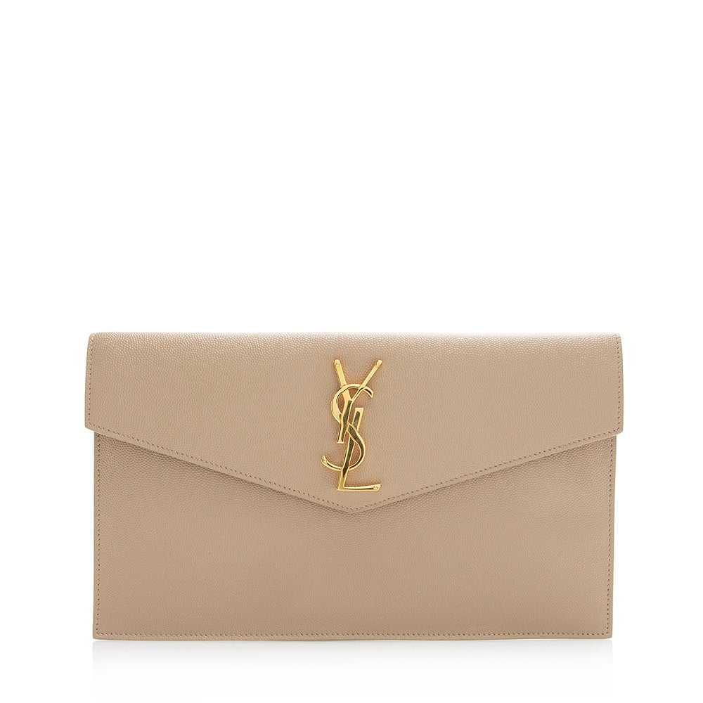 Saint Laurent Grain de Poudre Uptown Clutch 21449