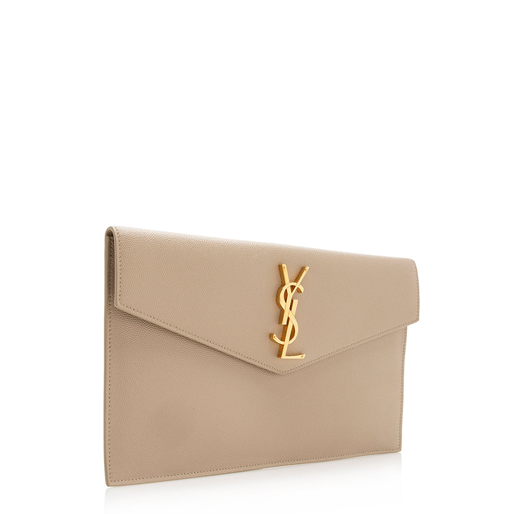 Saint Laurent Grain de Poudre Uptown Clutch 21449