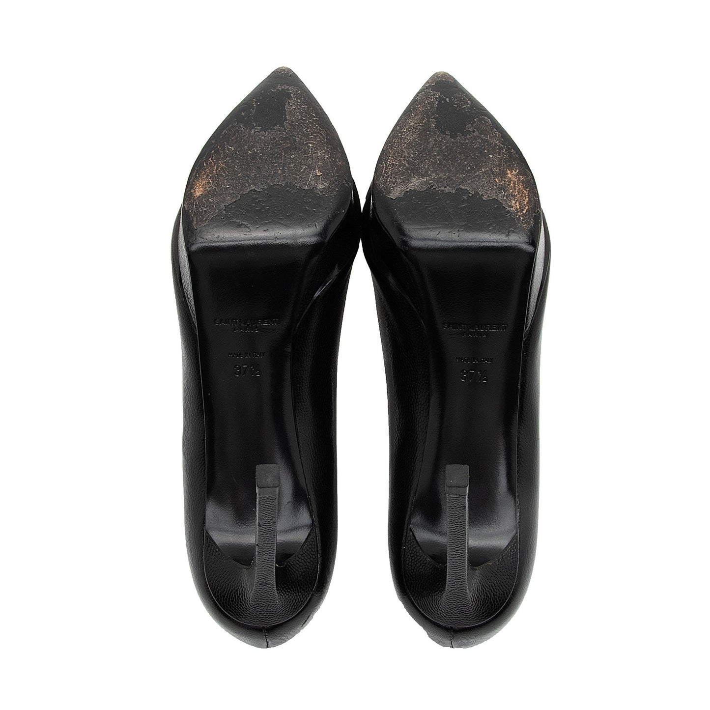 Saint Laurent Grained Calfskin Janis Platform Pumps - Size 7.5 / 37.5 CltUy4
