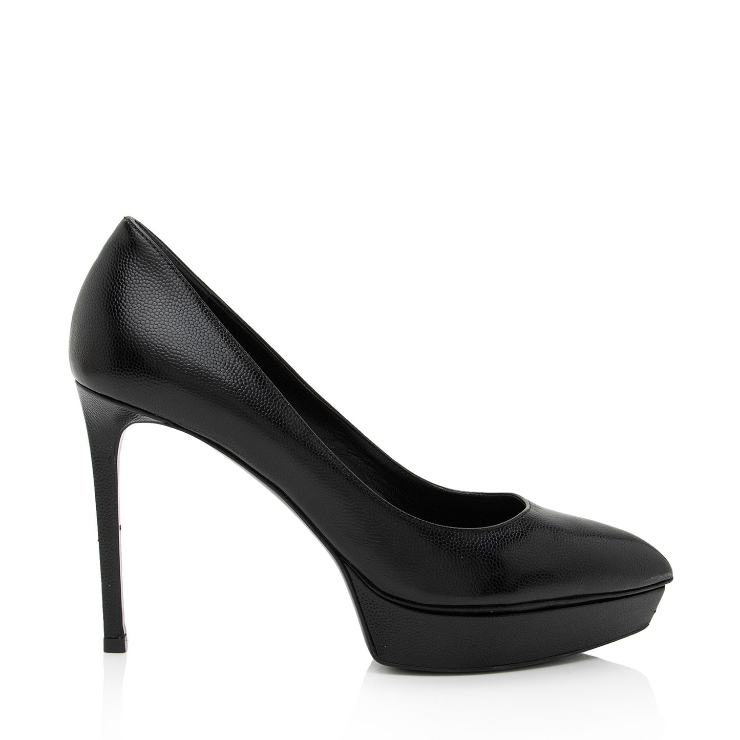 Saint Laurent Grained Calfskin Janis Platform Pumps - Size 7.5 / 37.5 CltUy4