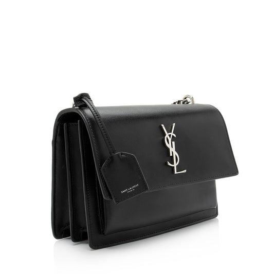 Saint Laurent Grained Calfskin Monogram Sunset Medium Shoulder Bag 23813