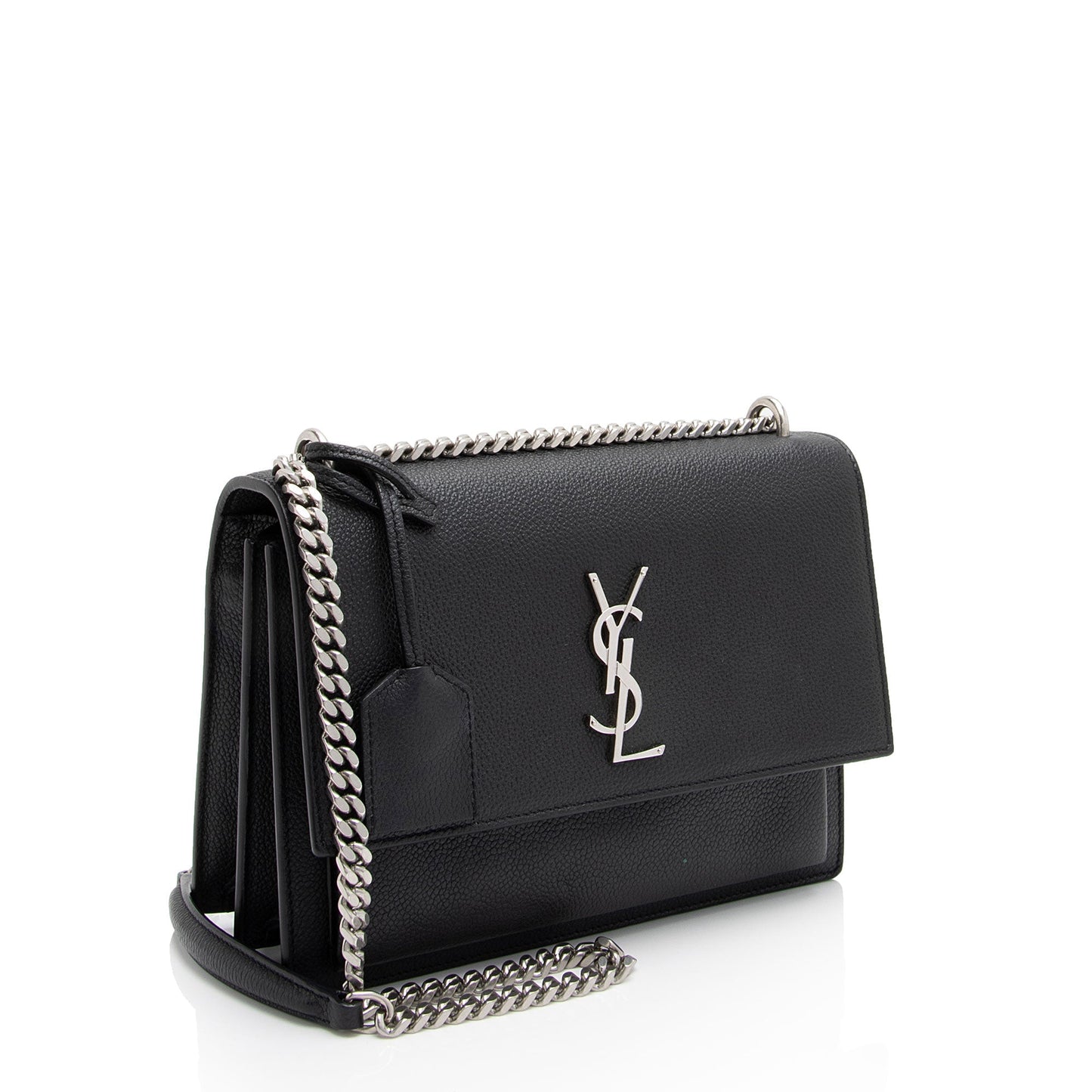 Saint Laurent Grained Calfskin Monogram Sunset Medium Shoulder Bag NWQ0FK