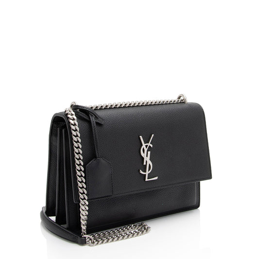Saint Laurent Grained Calfskin Monogram Sunset Medium Shoulder Bag NWQ0FK