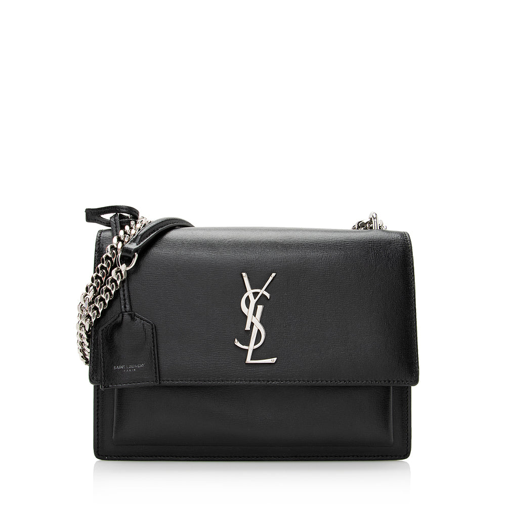 Saint Laurent Grained Calfskin Sunset Medium Shoulder Bag 21985
