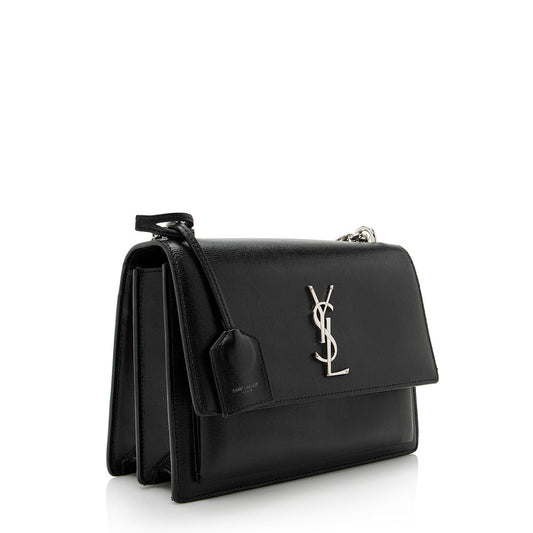 Saint Laurent Grained Calfskin Sunset Medium Shoulder Bag 21985