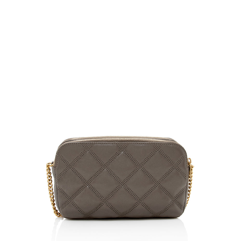 Saint Laurent Grained Lambskin Quilted Becky Double Zip Shoulder Bag 18175