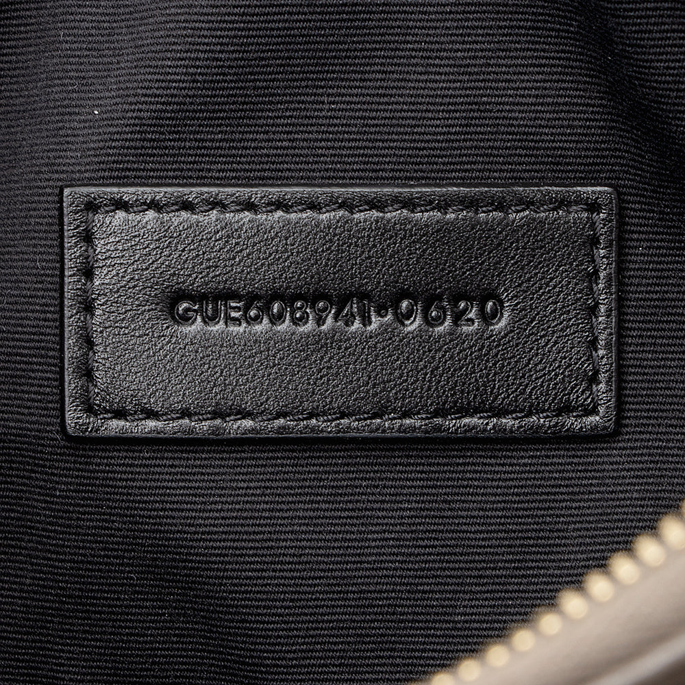 Saint Laurent Grained Lambskin Quilted Becky Double Zip Shoulder Bag 18175