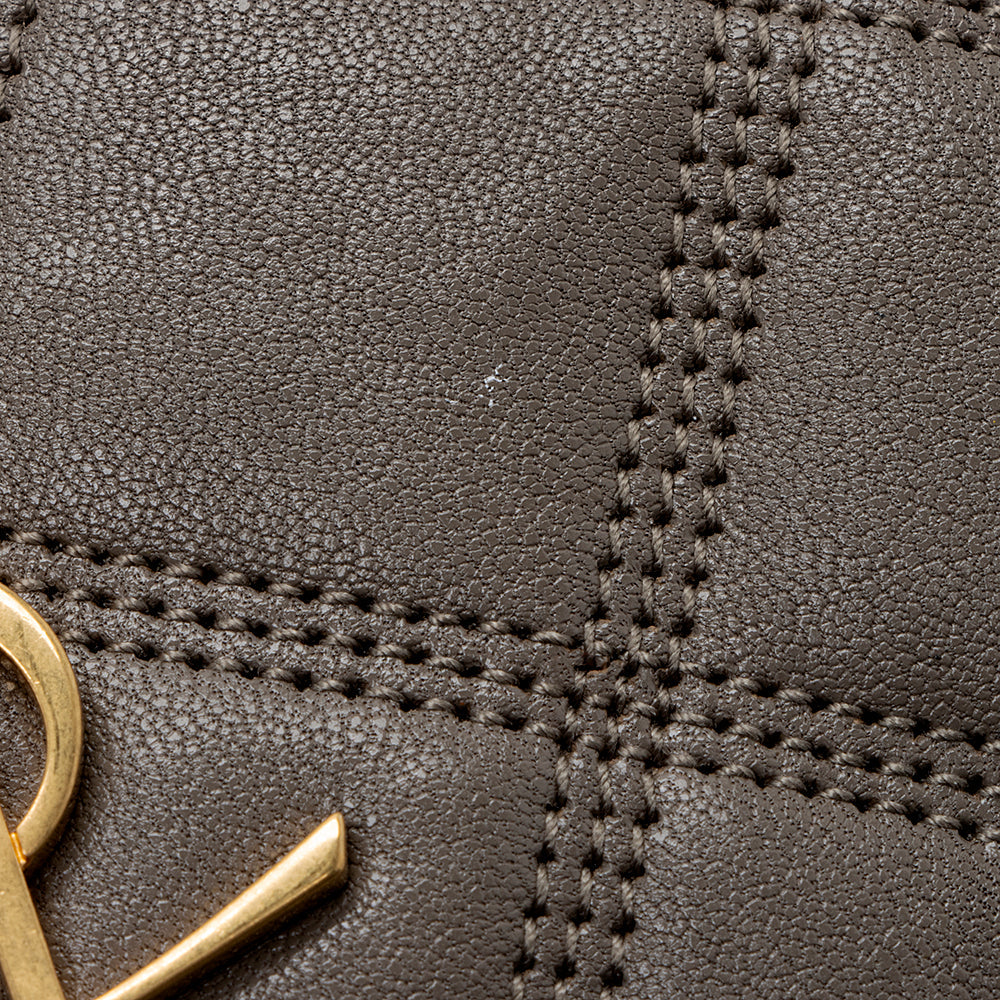 Saint Laurent Grained Lambskin Quilted Becky Double Zip Shoulder Bag 18175