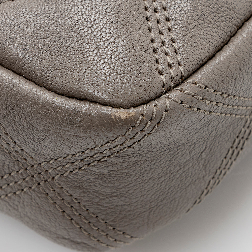 Saint Laurent Grained Lambskin Quilted Becky Double Zip Shoulder Bag 18175