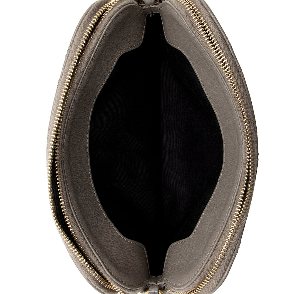 Saint Laurent Grained Lambskin Quilted Becky Double Zip Shoulder Bag 18175