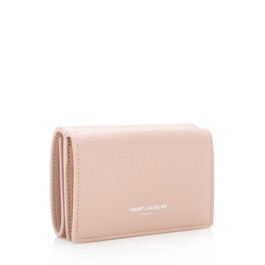 Saint Laurent Grained Leather Tiny Wallet  - FINAL SALE 17878