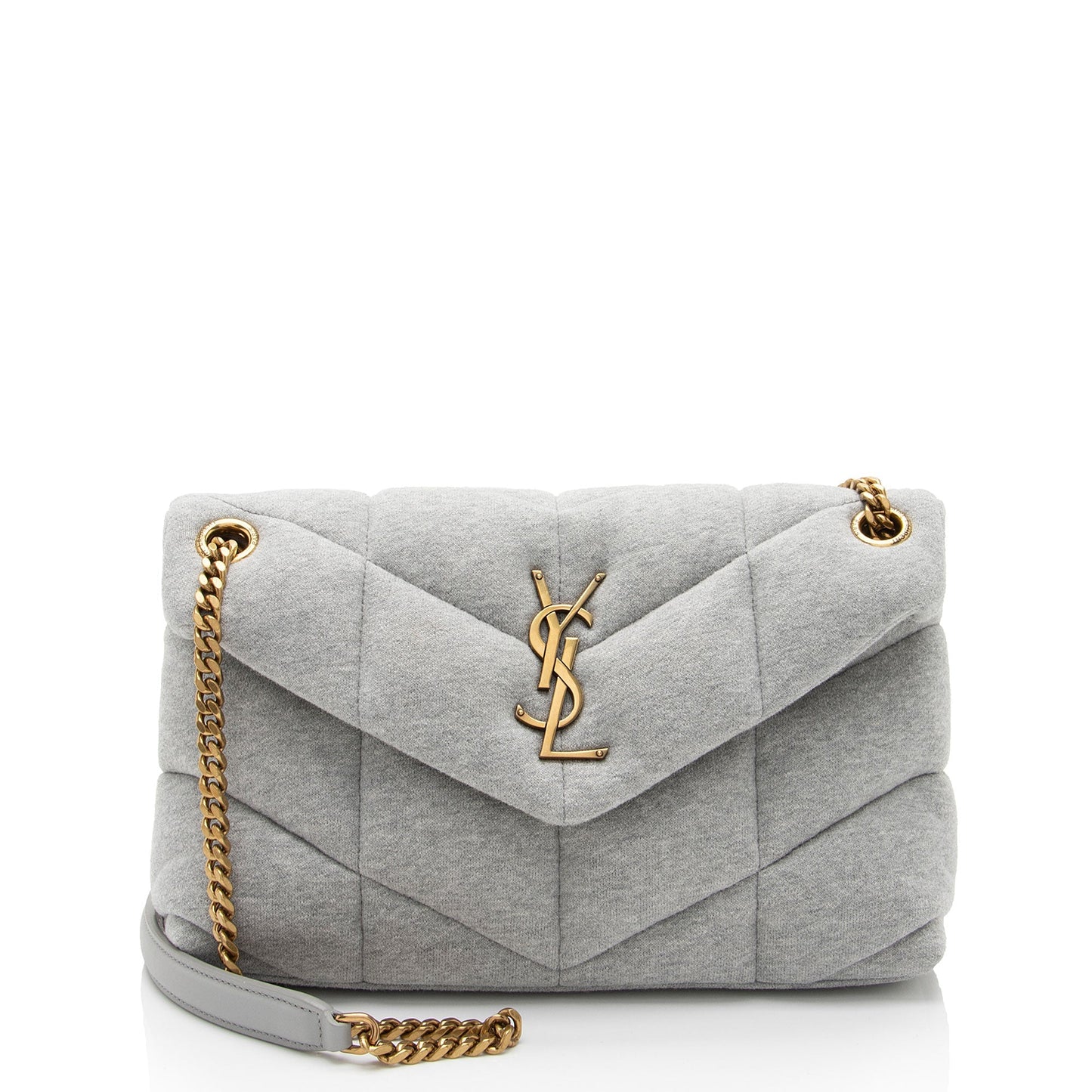 Saint Laurent Jersey Monogram Puffer LouLou Chain Small Shoulder Bag 4K6KAV