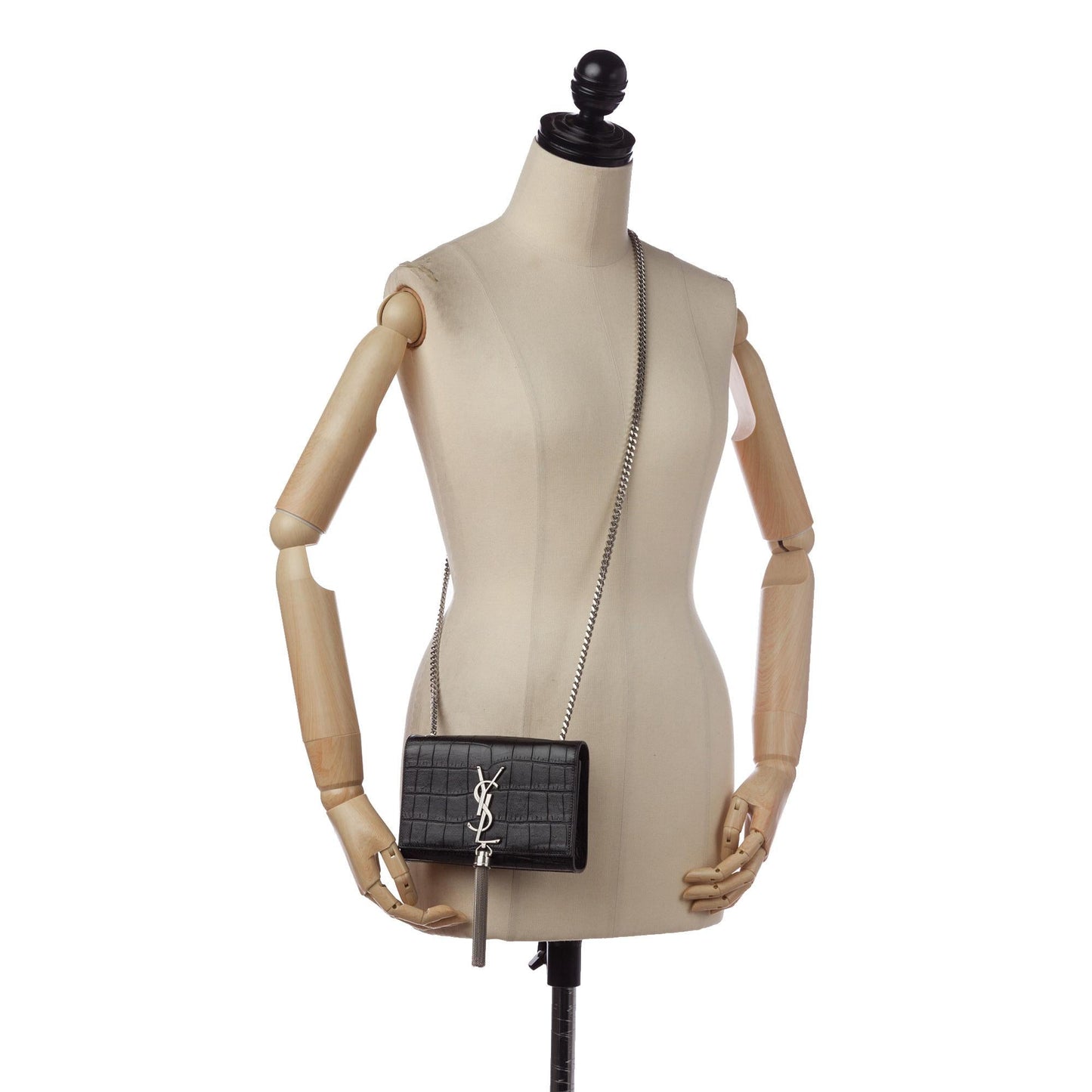 Saint Laurent Kate Embossed Leather Crossbody Bag (SHG-34527