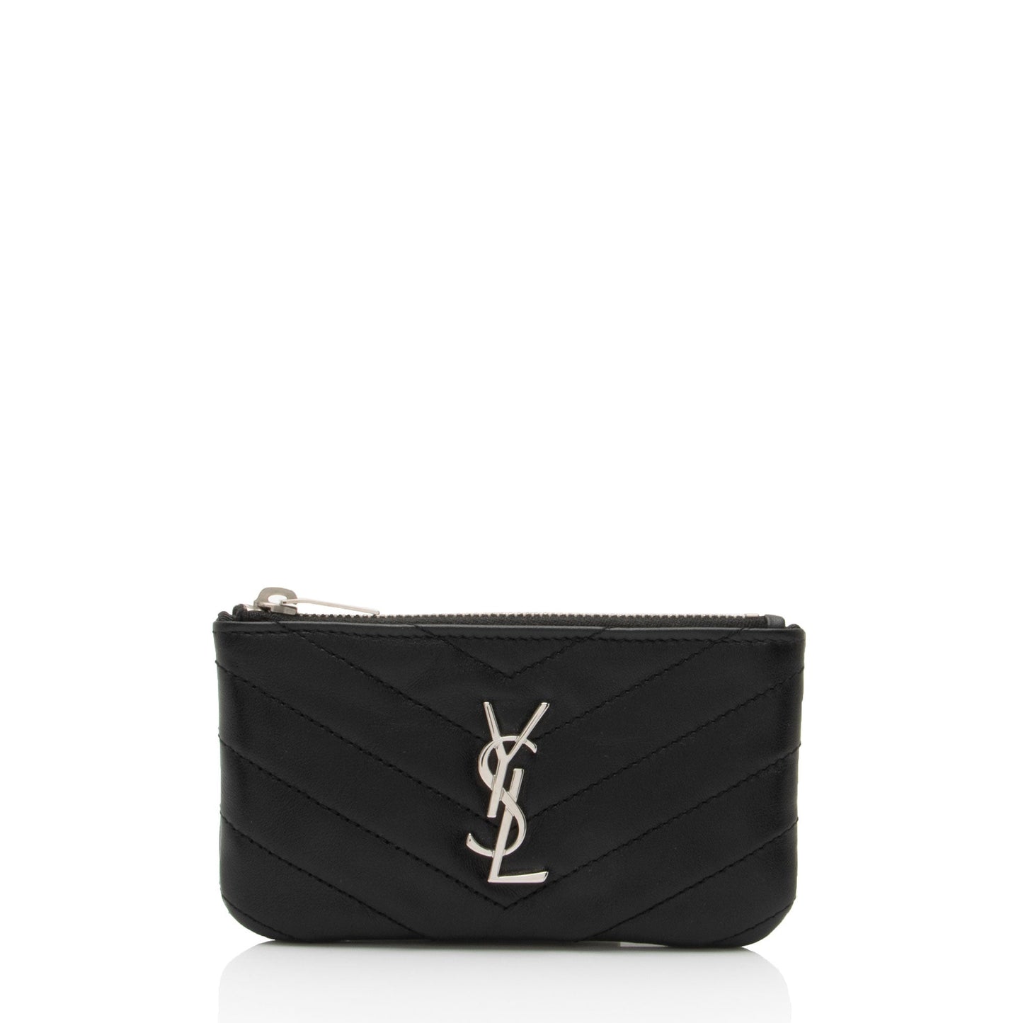 Saint Laurent Lambskin Monogram Cassandre Key Pouch Ffj9zM
