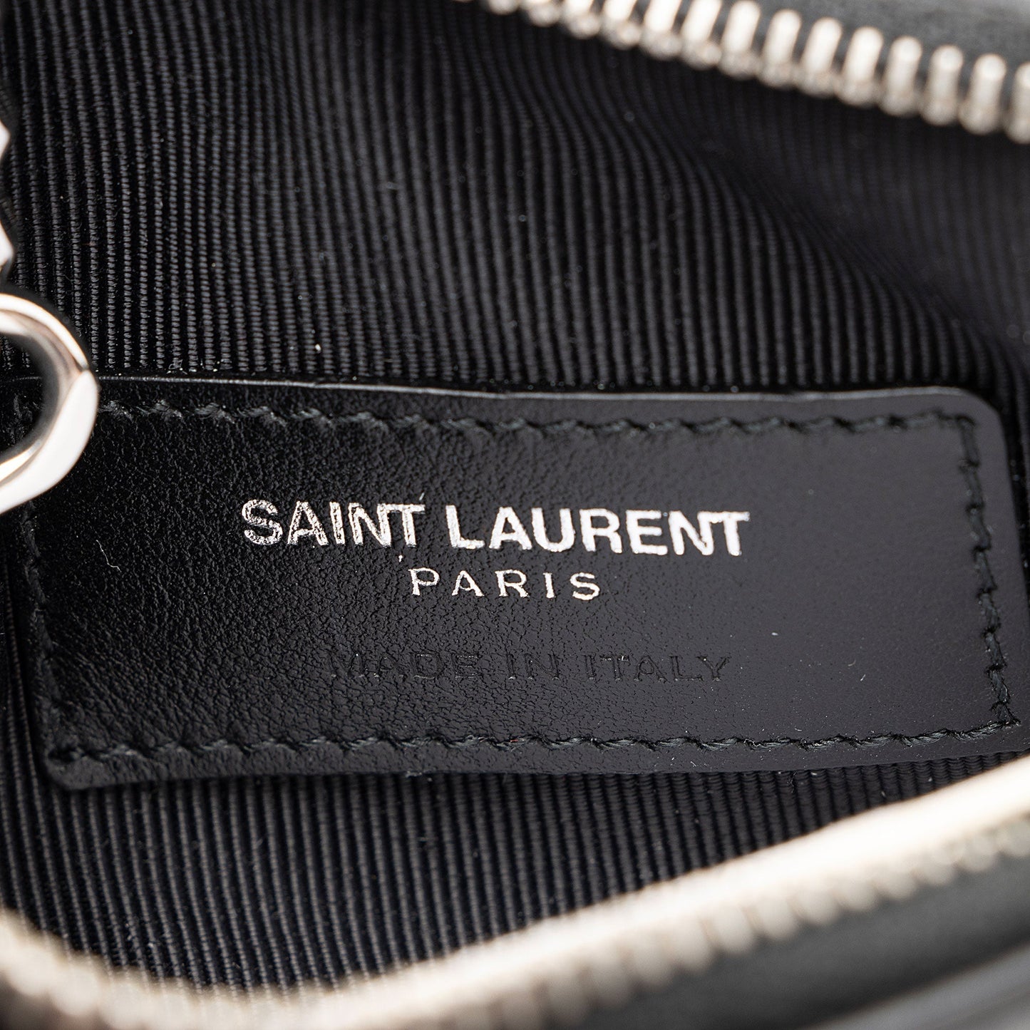 Saint Laurent Lambskin Monogram Cassandre Key Pouch Ffj9zM