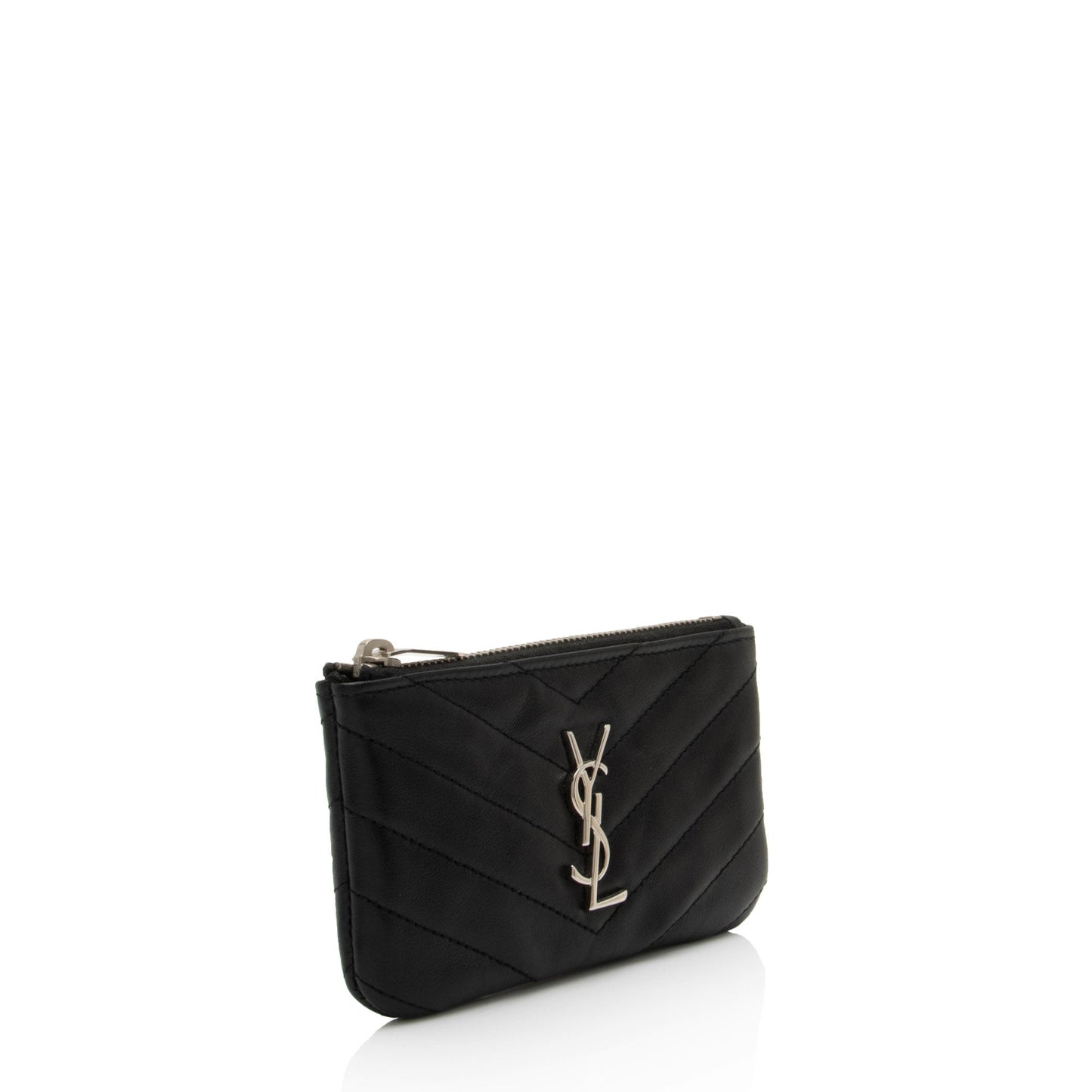 Saint Laurent Lambskin Monogram Cassandre Key Pouch Ffj9zM
