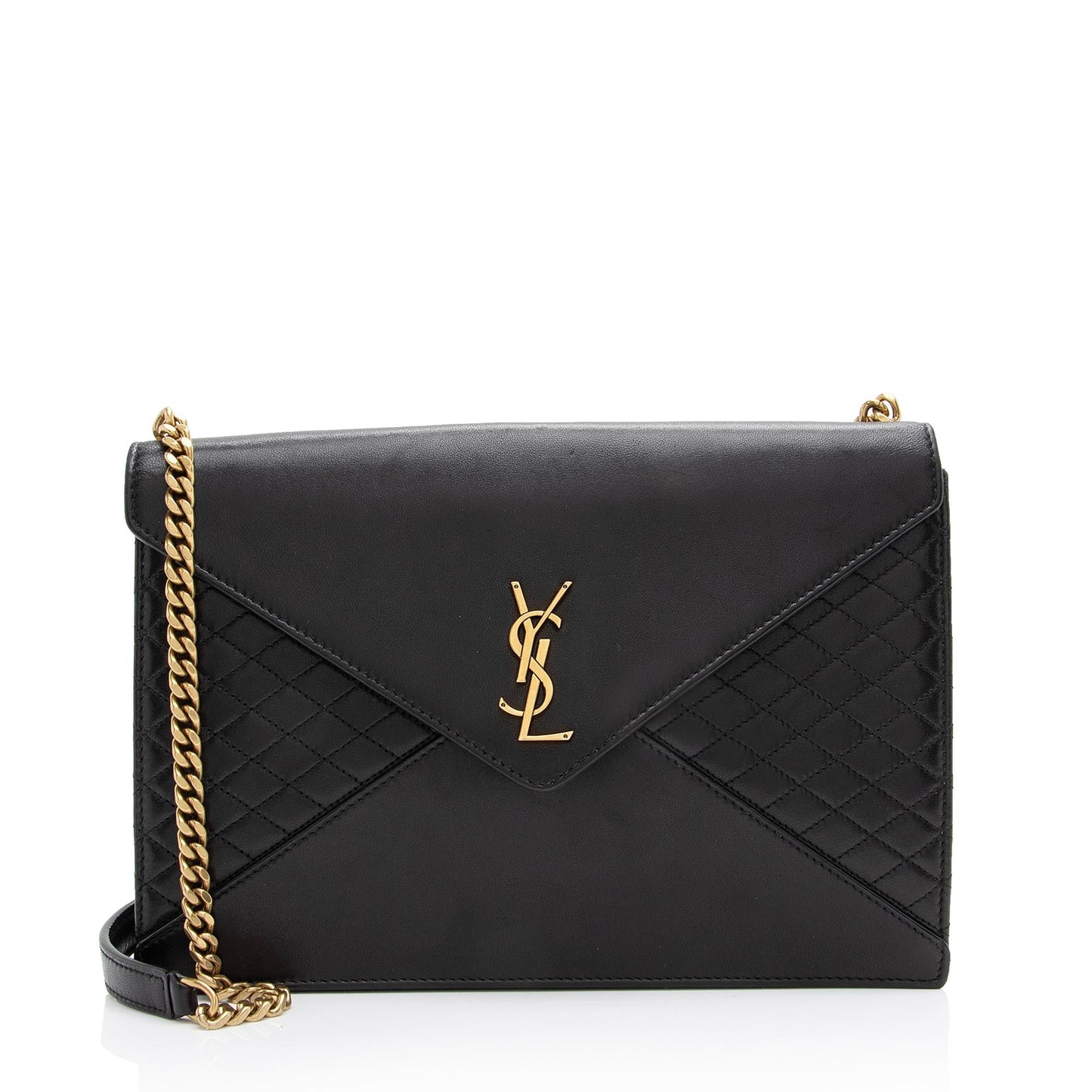 Saint Laurent Lambskin Monogram Gaby Chain Envelope Bag 23054