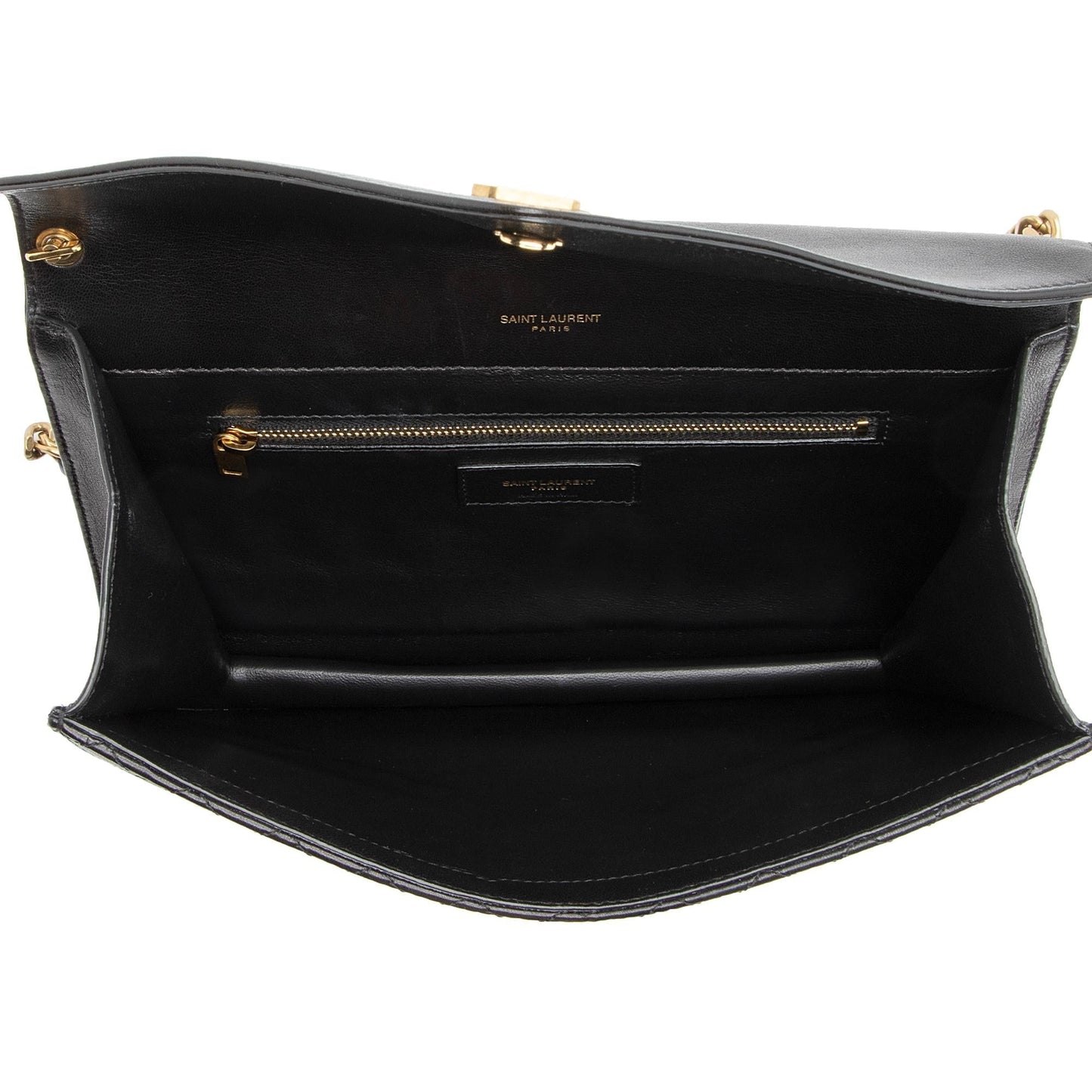 Saint Laurent Lambskin Monogram Gaby Chain Envelope Bag 23054