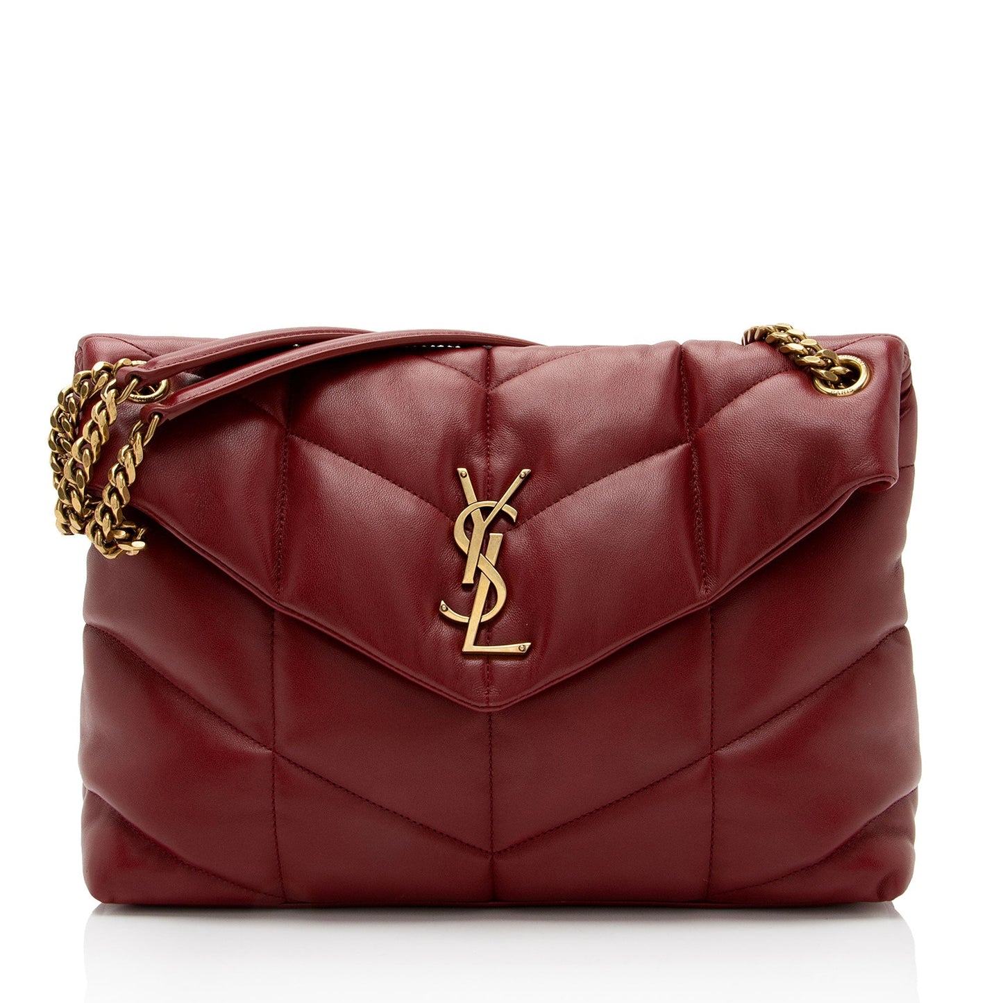 Saint Laurent Lambskin Monogram Puffer LouLou Medium Shoulder Bag UfpAmc