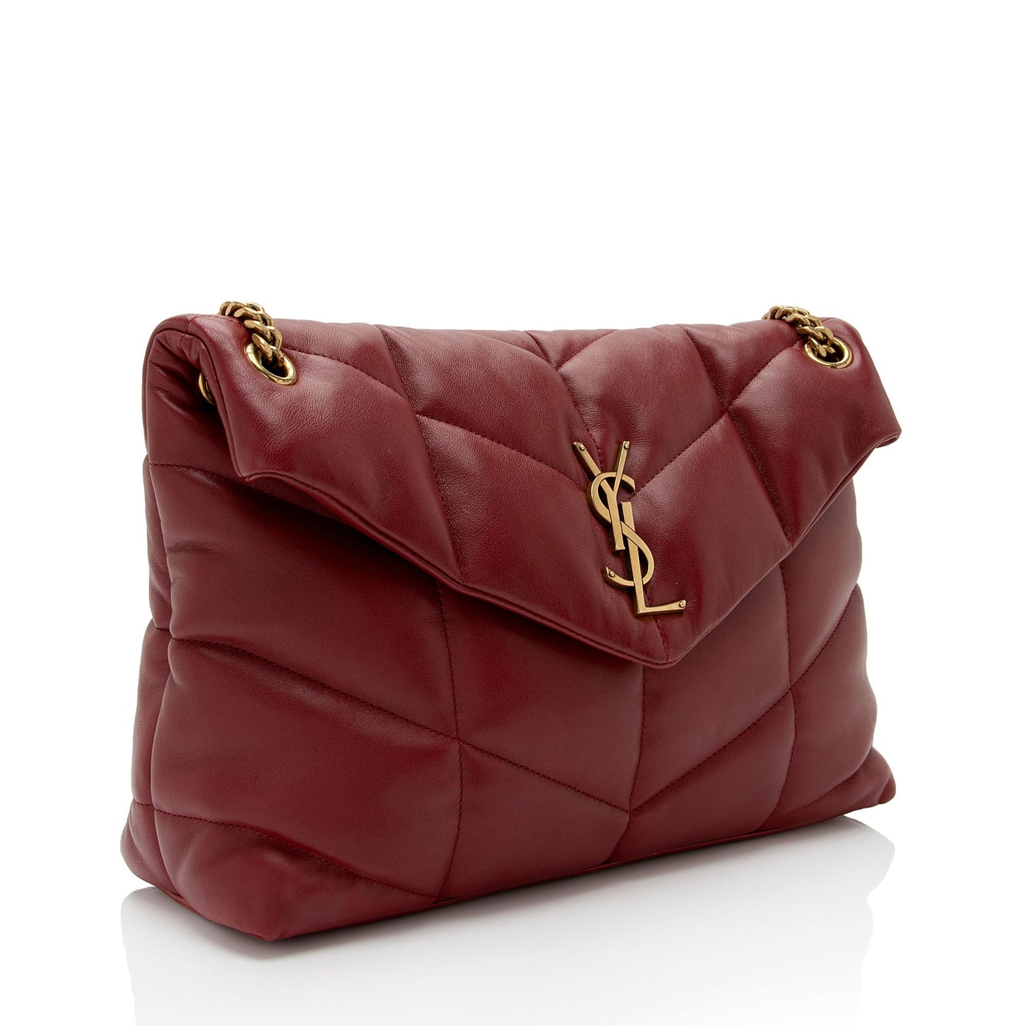 Saint Laurent Lambskin Monogram Puffer LouLou Medium Shoulder Bag UfpAmc