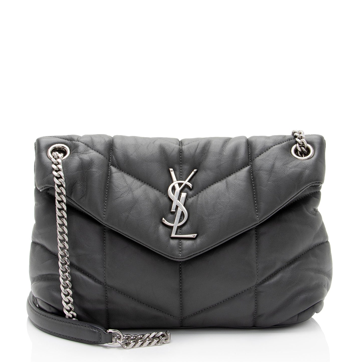 Saint Laurent Lambskin Monogram Puffer LouLou Medium Shoulder Bag RIYiYF