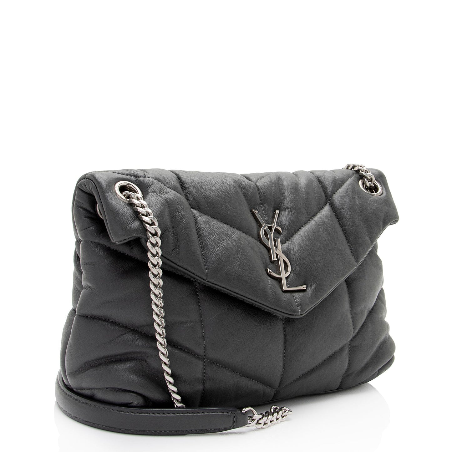 Saint Laurent Lambskin Monogram Puffer LouLou Medium Shoulder Bag RIYiYF