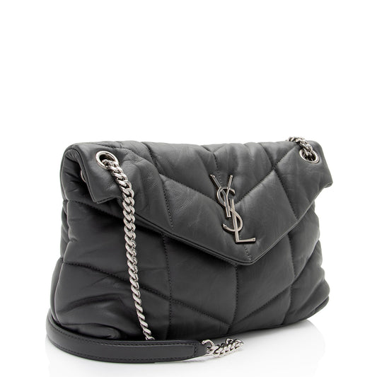 Saint Laurent Lambskin Monogram Puffer LouLou Medium Shoulder Bag RIYiYF