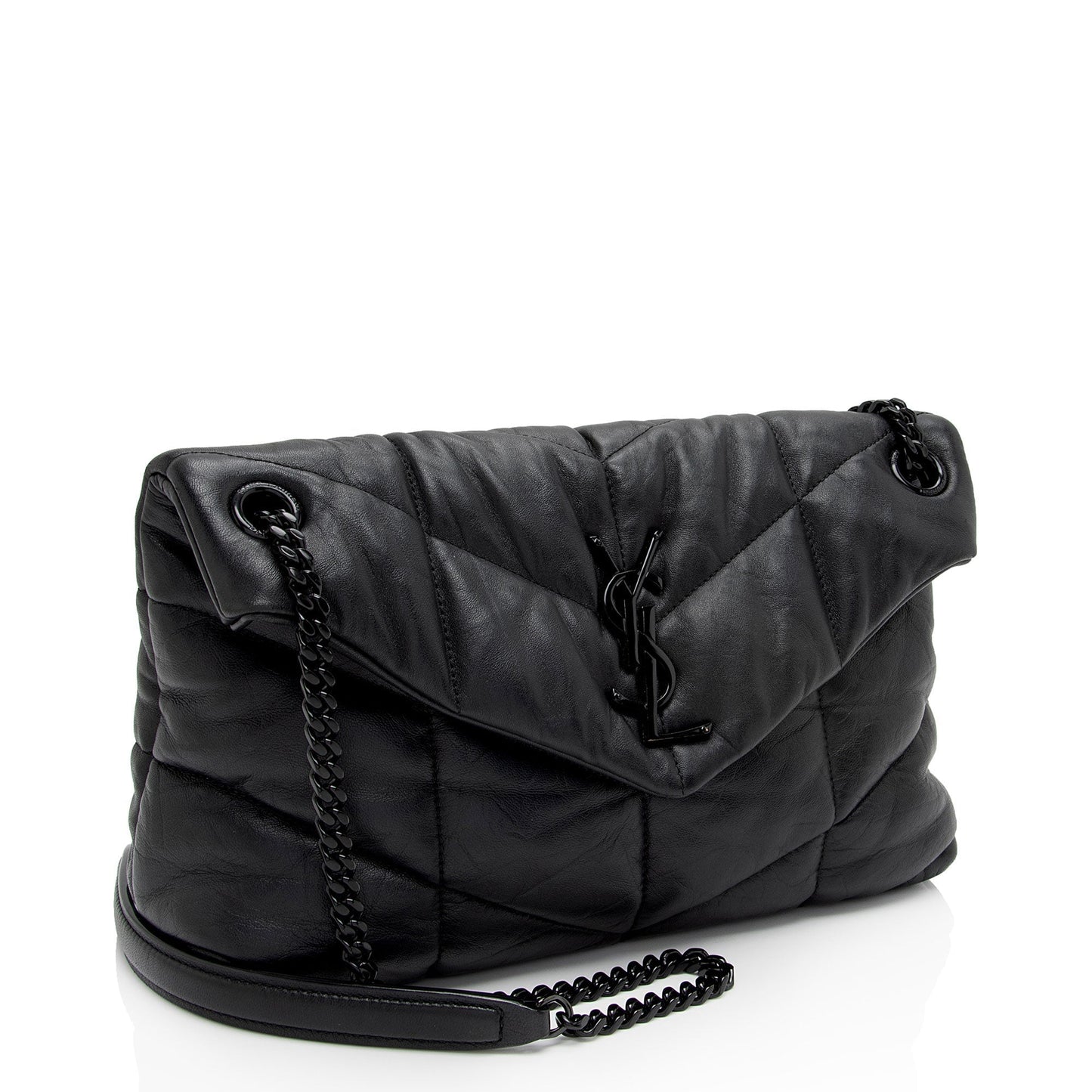 Saint Laurent Lambskin Monogram Puffer LouLou Medium Shoulder Bag ArUzt2