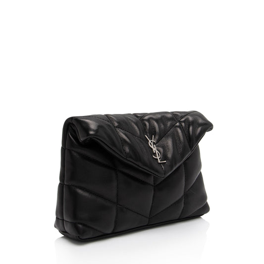 Saint Laurent Lambskin Monogram Puffer LouLou Small Clutch mMsAcC