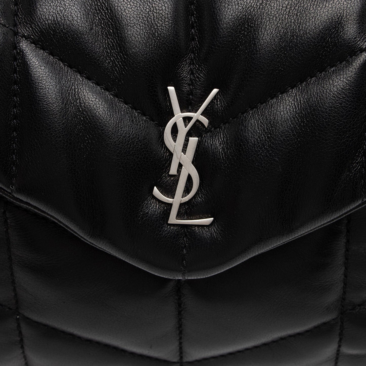 Saint Laurent Lambskin Monogram Puffer LouLou Small Clutch 2bO78S
