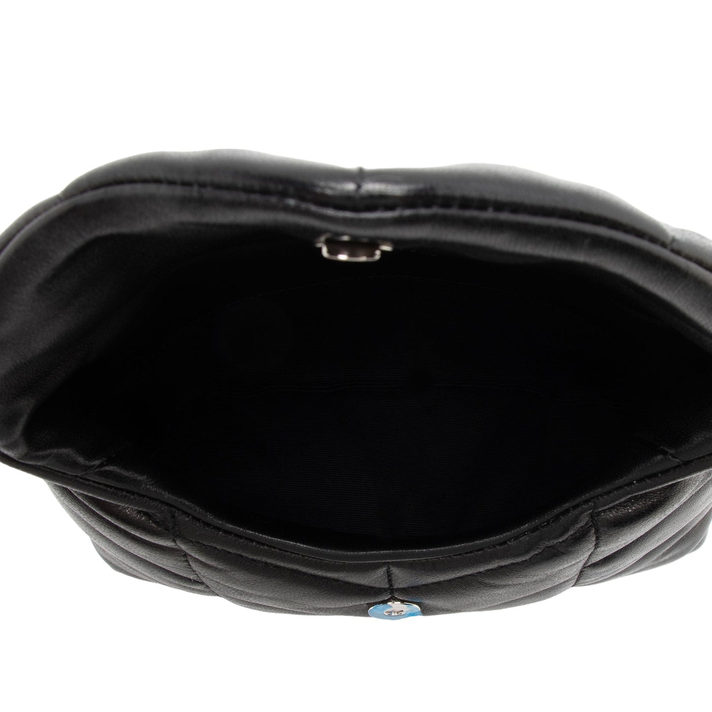 Saint Laurent Lambskin Monogram Puffer LouLou Small Clutch 2bO78S