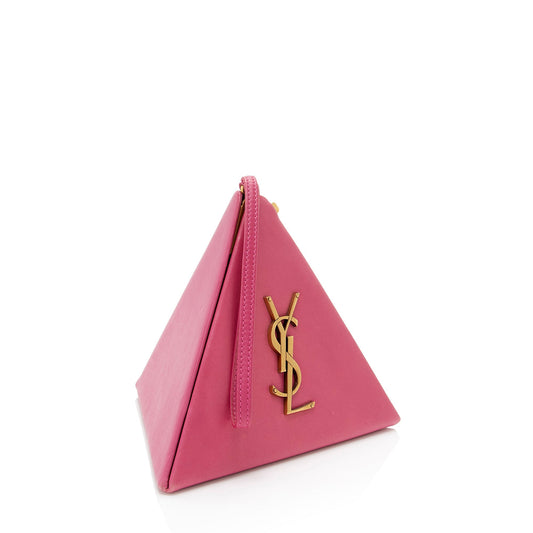 Saint Laurent Lambskin Monogram Pyramid Clutch f8qifF