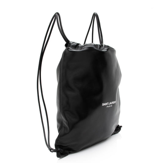 Saint Laurent Lambskin Teddy Drawstring Backpack t2PP0a